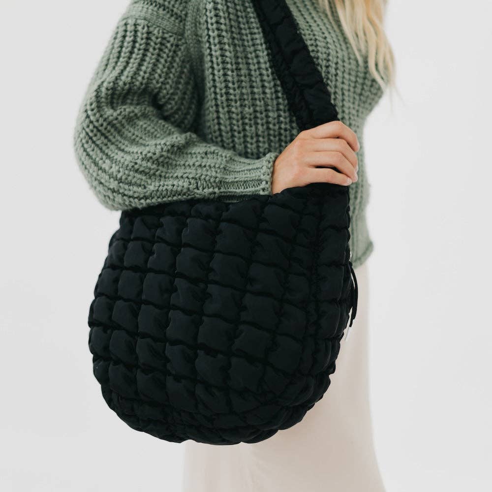 Carmen Quilted Hobo Tote Bag