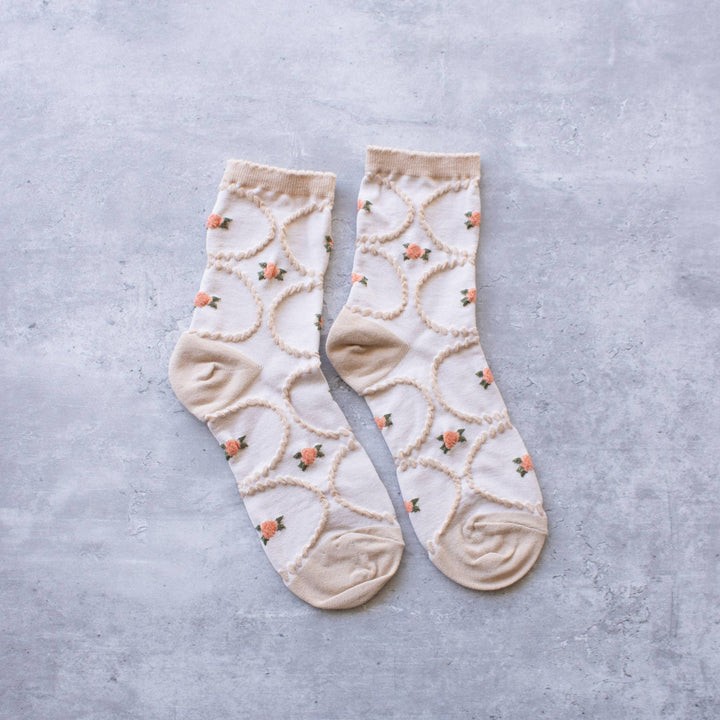 Women's Antique Floral Casual Socks