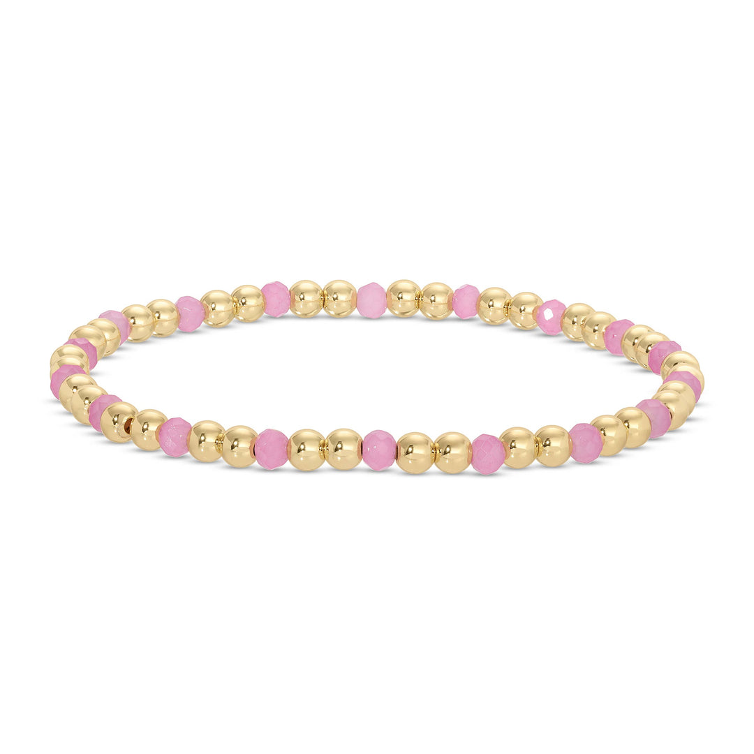 Crystal Beaded Stretch Bracelet 4mm - Assorted