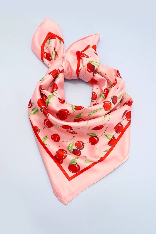 Silky Bandana-Cherry Print