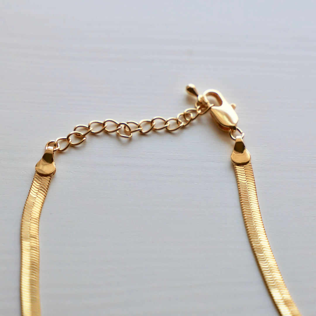 CN1412G Gold Necklace-Herringbone Chain