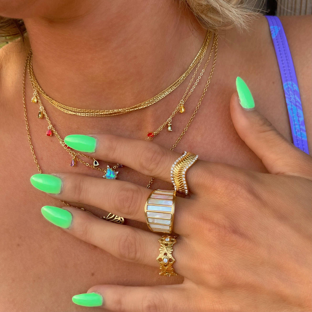 Ring-Cambria White Shell Statement:6