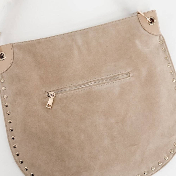 Hobo Bag-Rosalie Rivet Suede