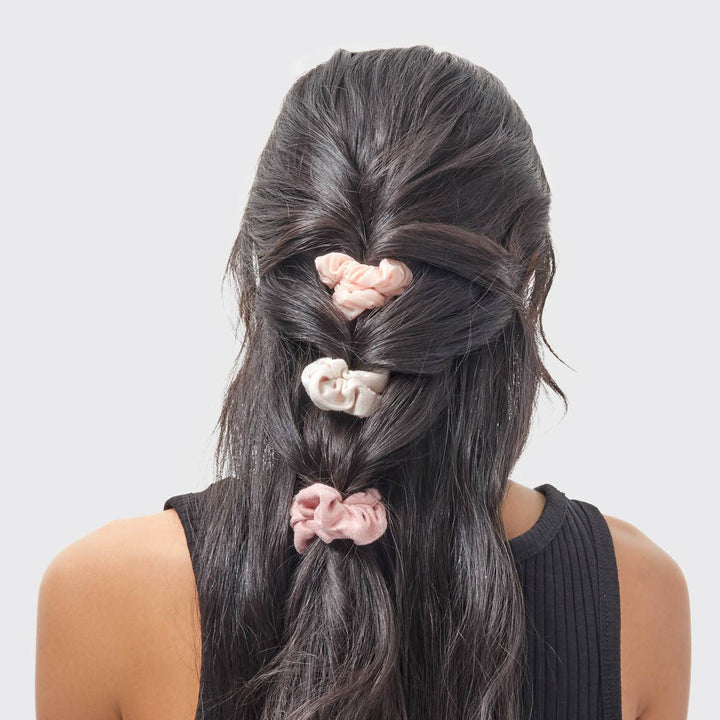 Satin Textured Scrunchies 5pc Set - Terracotta