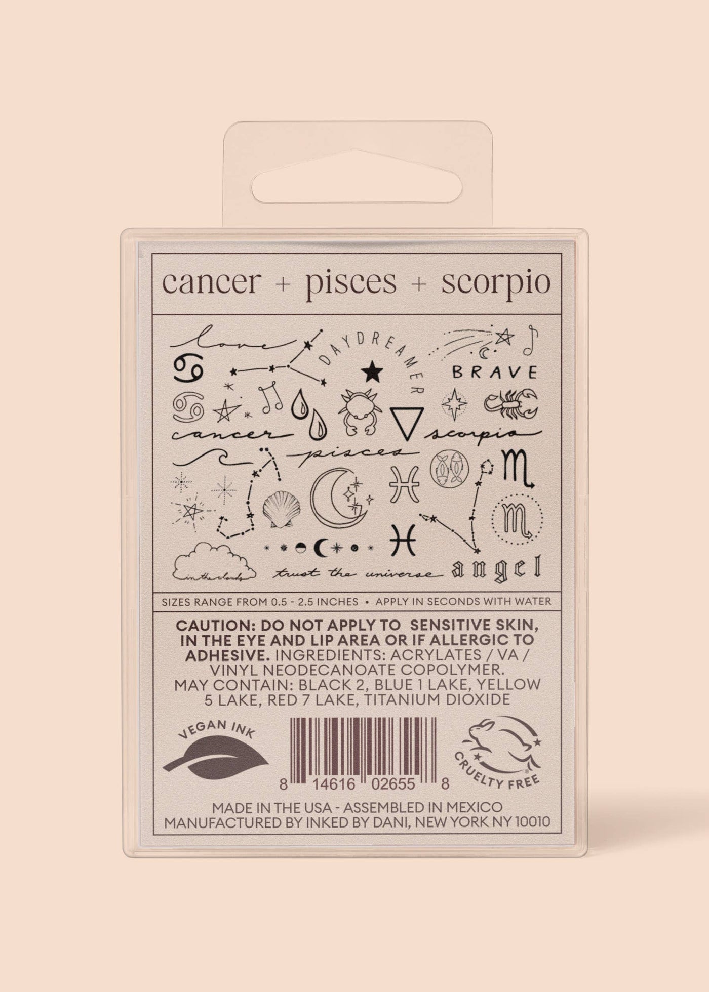 Zodiac Collection: Water Signs Temporary Tattoo Pack