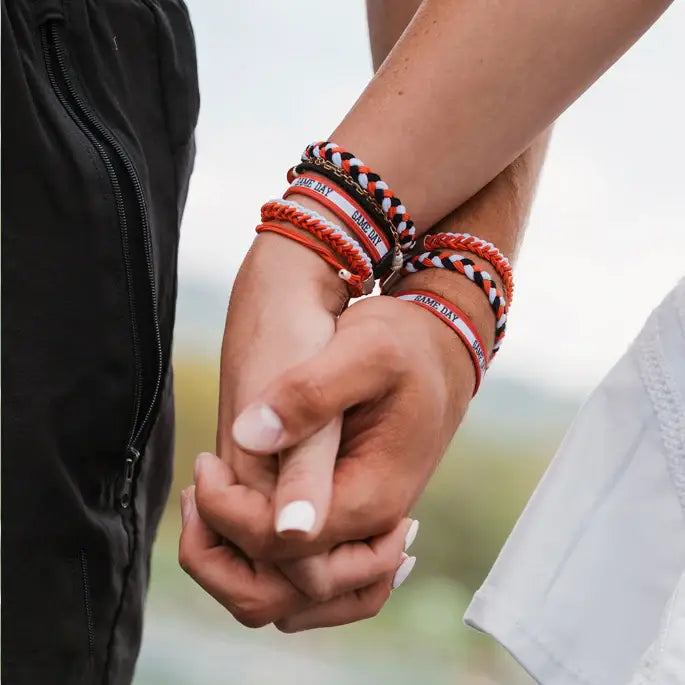 Hair Tie Bracelets-Game Day Red/White/Black