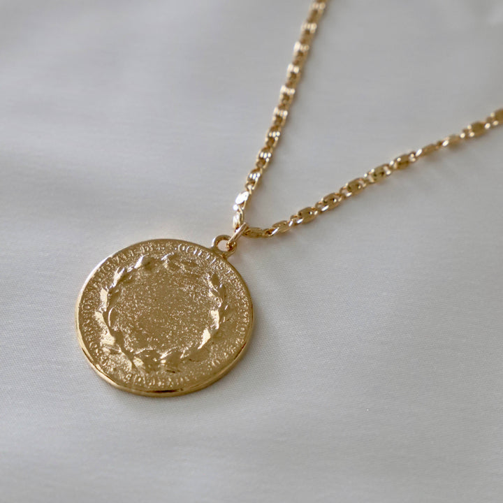 CN1405 Gold Necklace-Vintage French Coin