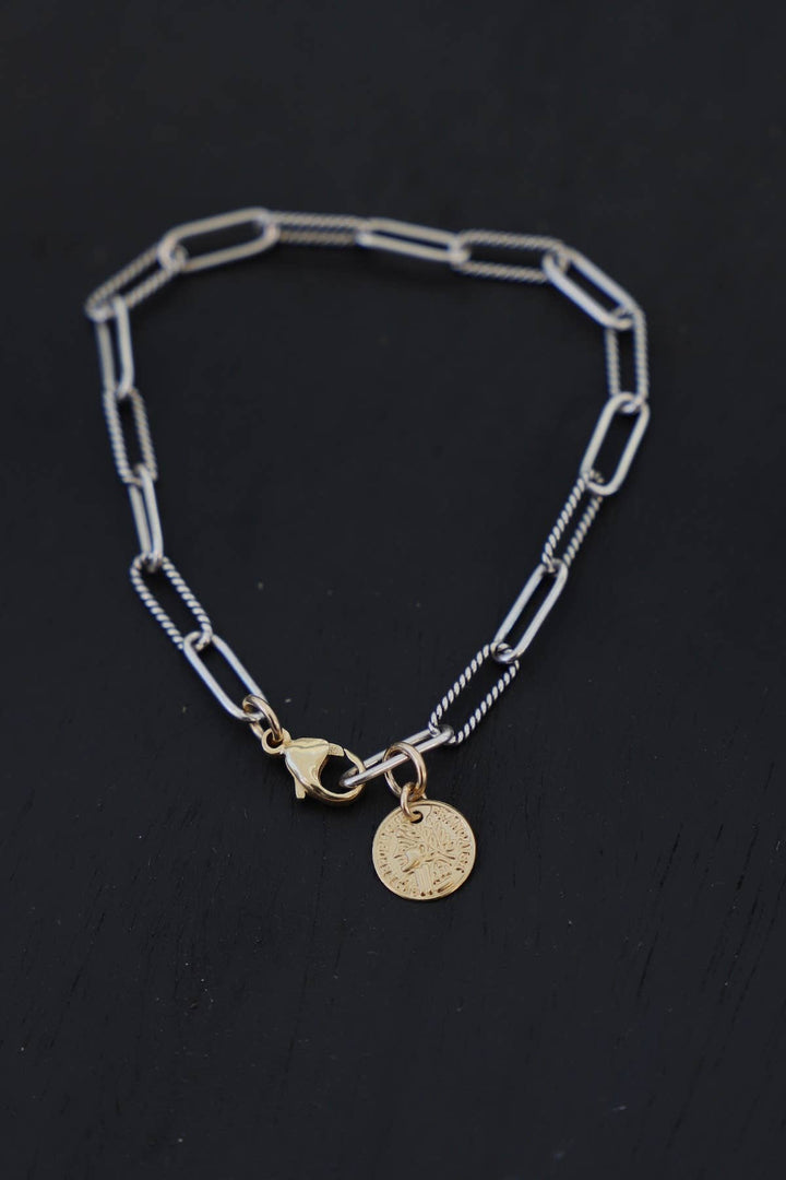 B1103S Silver Bracelet-Antique Silver Cecelia Chain