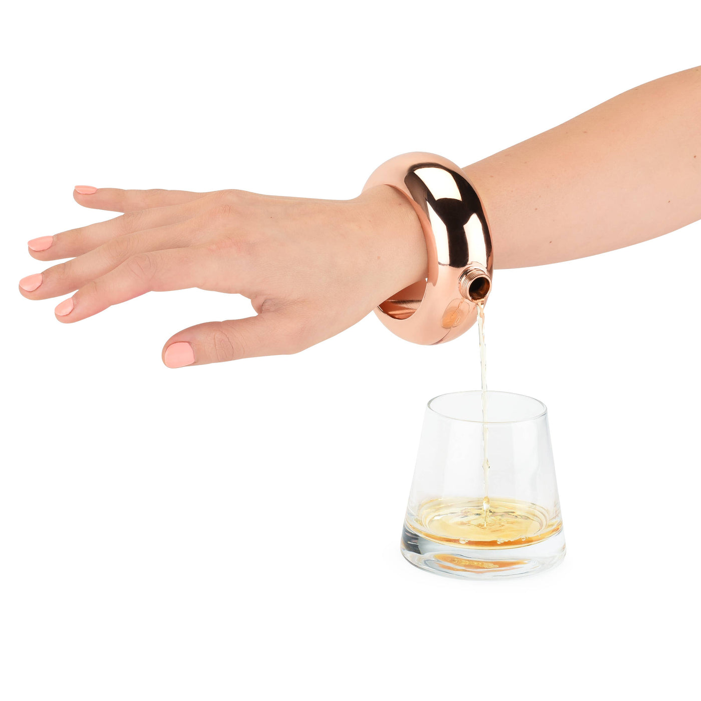 Charade Rose Gold Metal Bracelet Flask by Blush