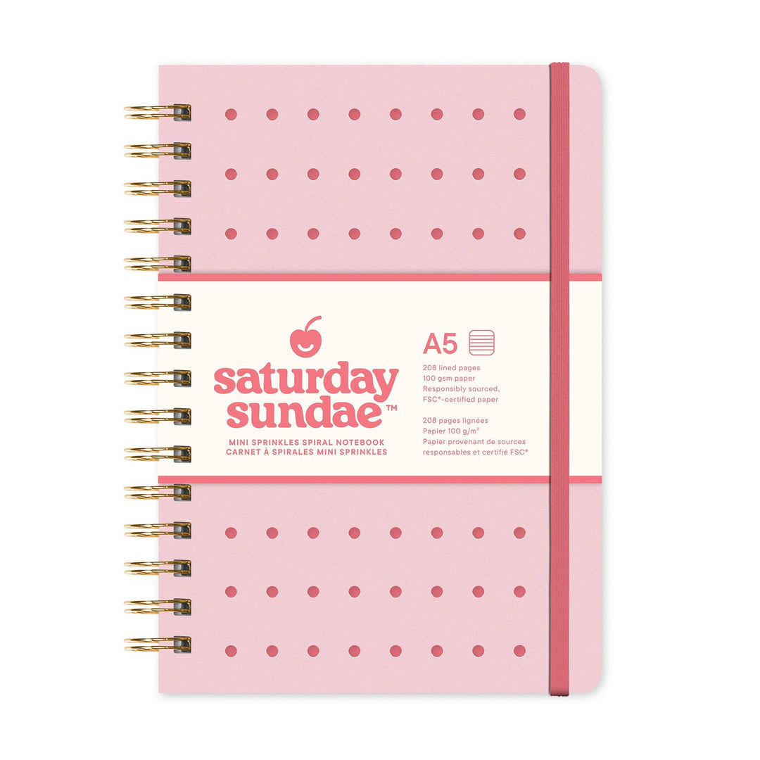 Spiral Notebook-Bubble Gum A5 Mini Sprinkles