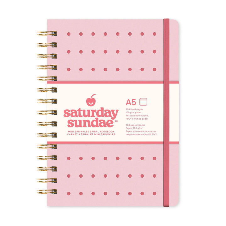 Spiral Notebook-Bubble Gum A5 Mini Sprinkles