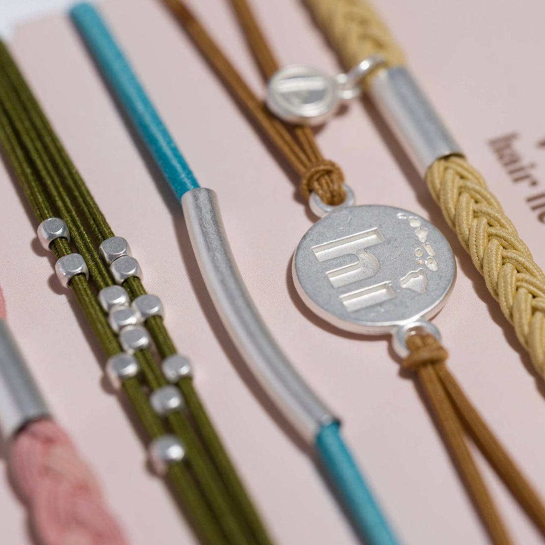 Hair Tie Bracelets-Aloha: Medium