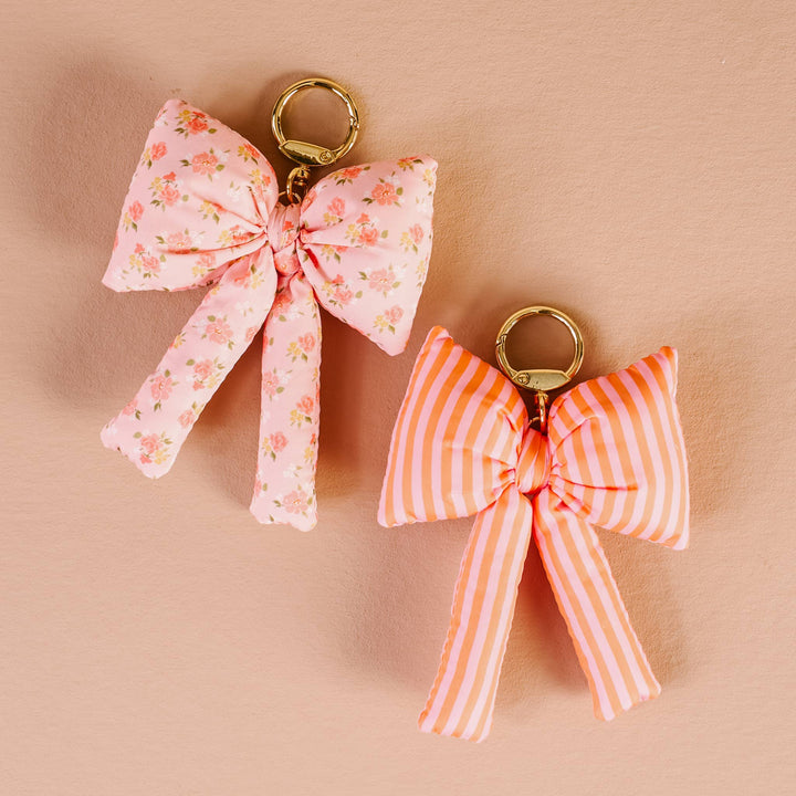 Puffy Bow Bag Charm-Peachy Petals