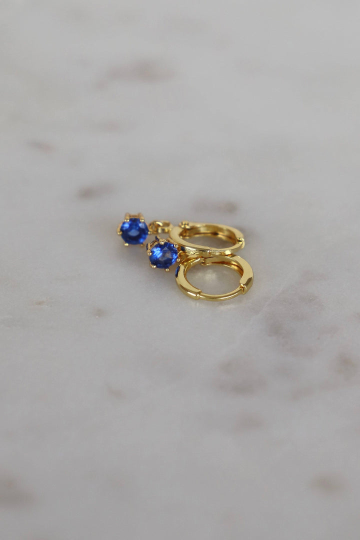 E1734G Earrings-Round Birthstone Huggies