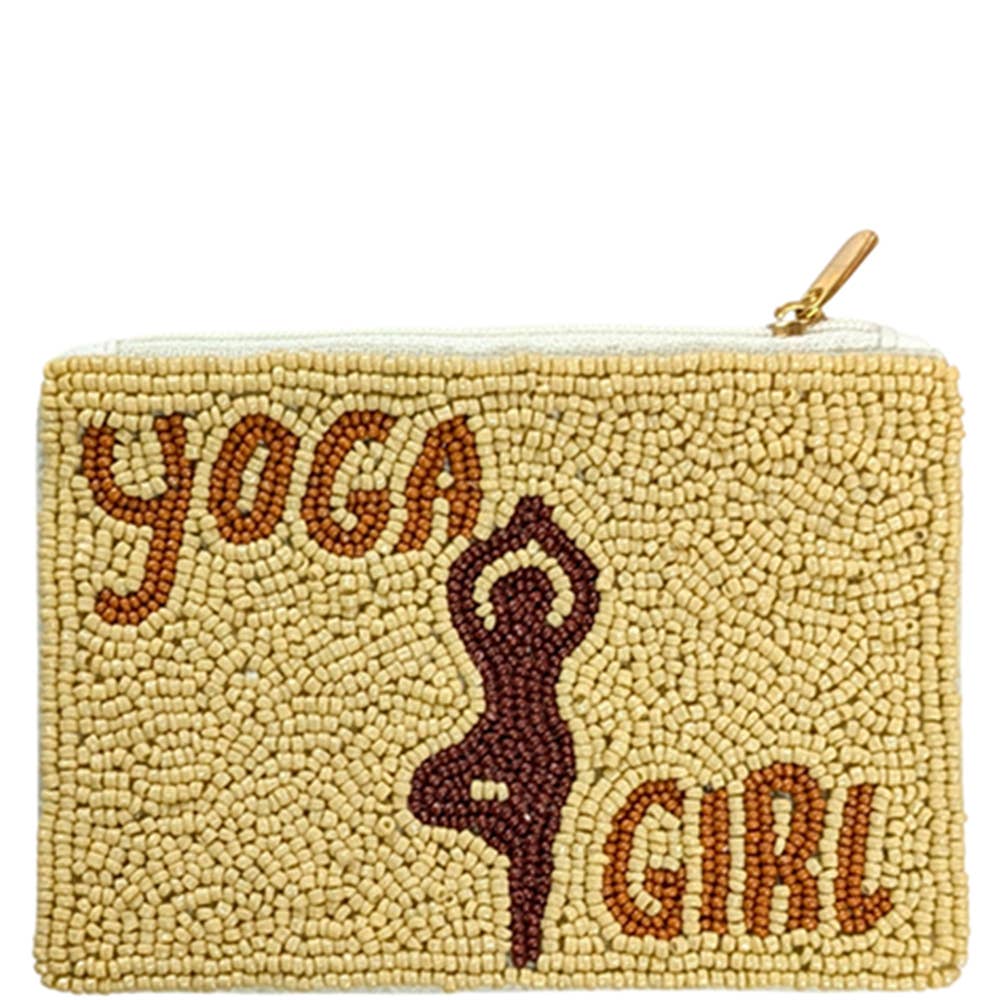 Seed Bead Coin Purse-Yoga Girl
