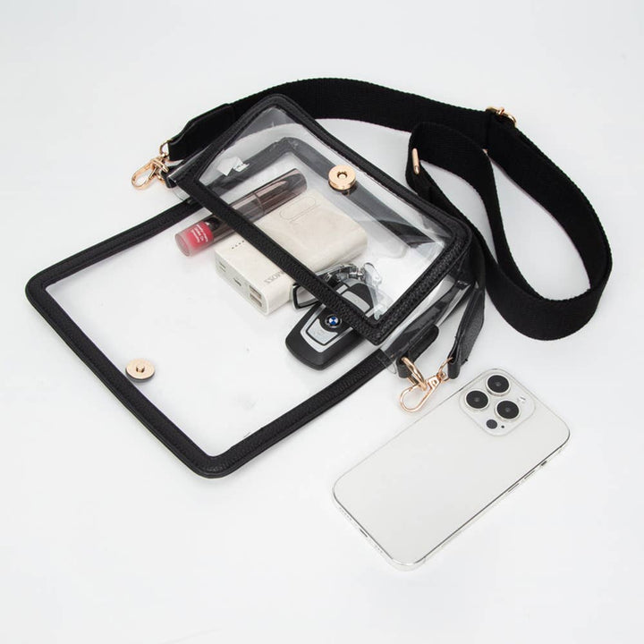 Flap Crossbody Bag-Transparent Rectangle