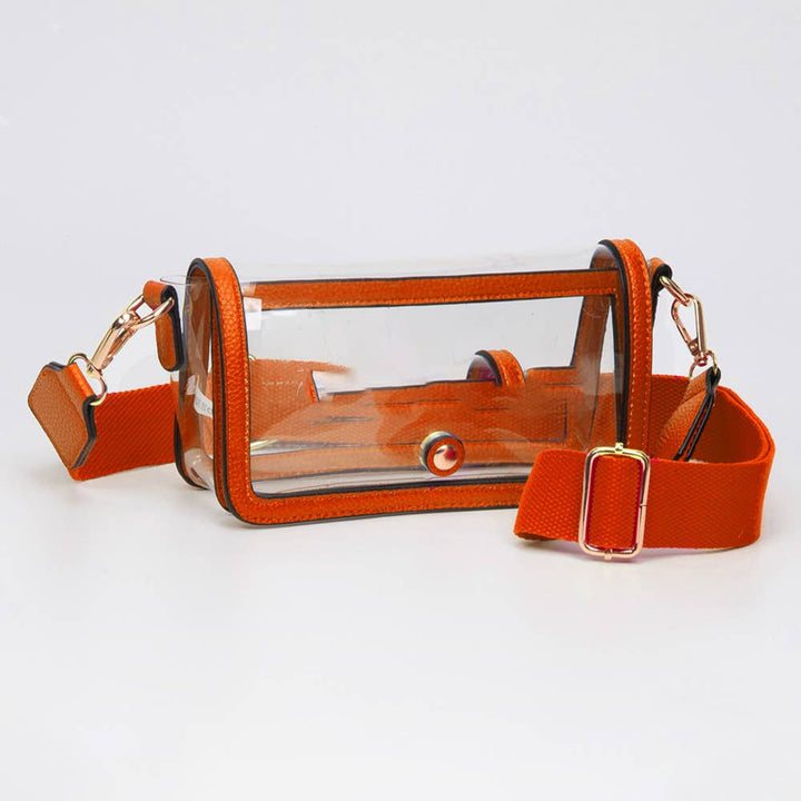 Flap Crossbody Bag-Transparent Rectangle