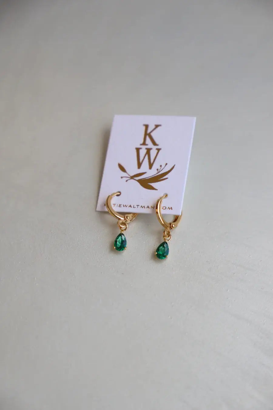 E1590 Gold Earrings-Birthstone Teardrop