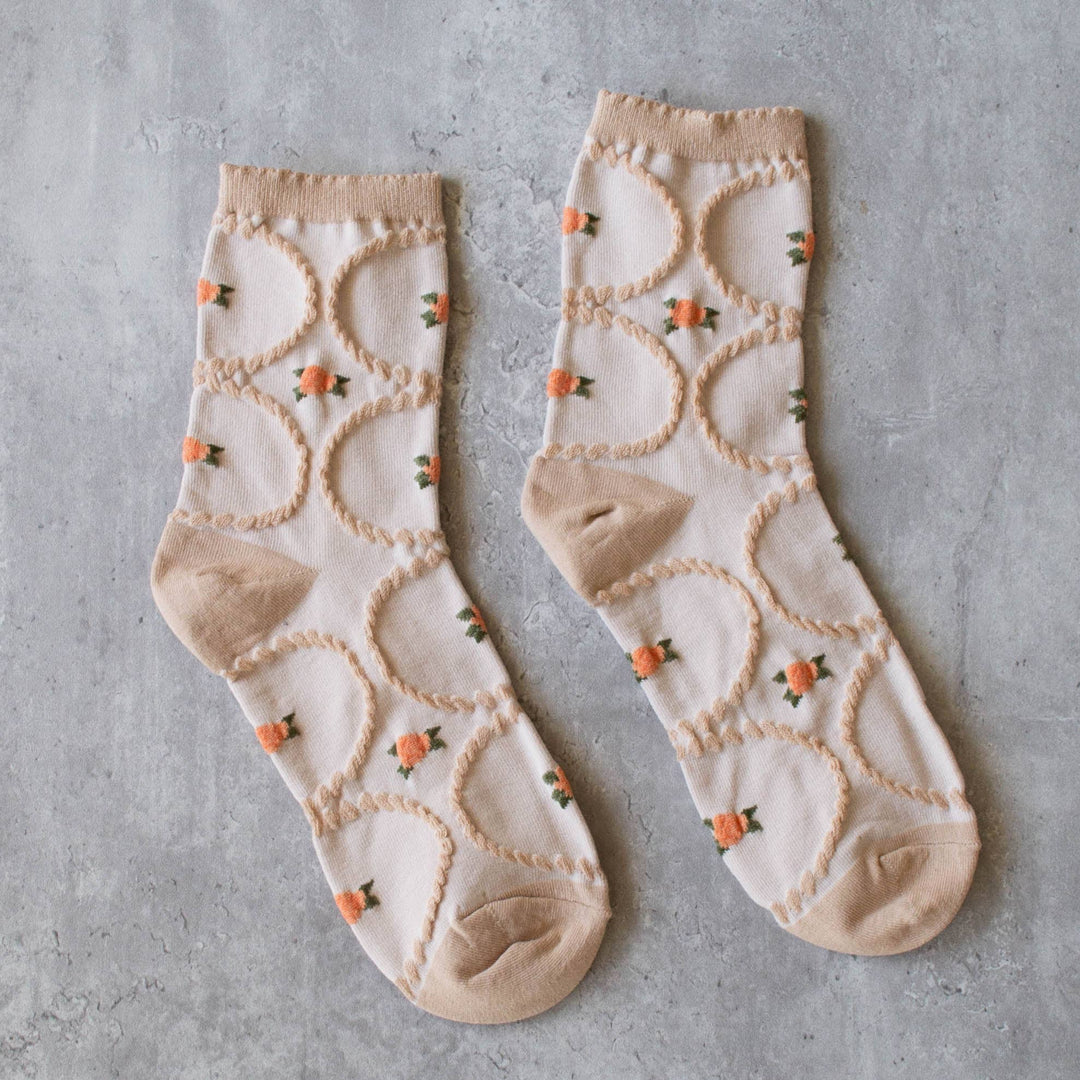 Women's Antique Floral Casual Socks