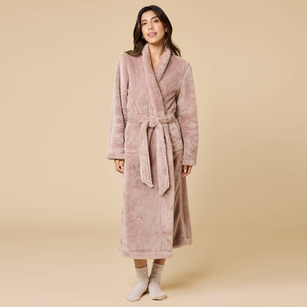 Women's Soft Plush Cozy Wrap Robe with Belt