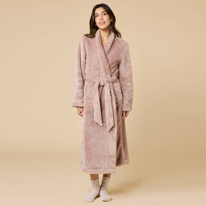 Women's Soft Plush Cozy Wrap Robe with Belt