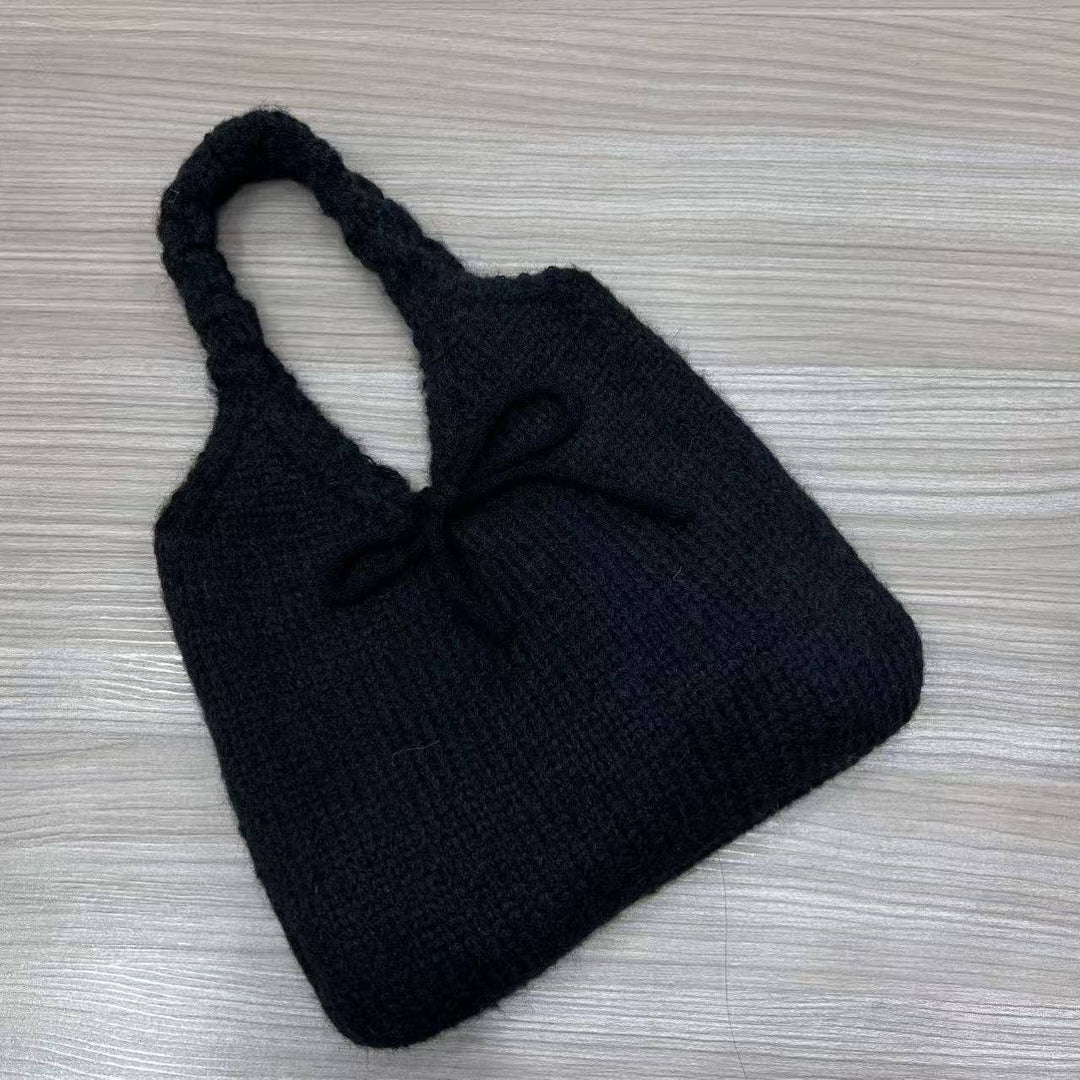 Cute Bow Knot Knit Handbag Underarm Bag DP25H585