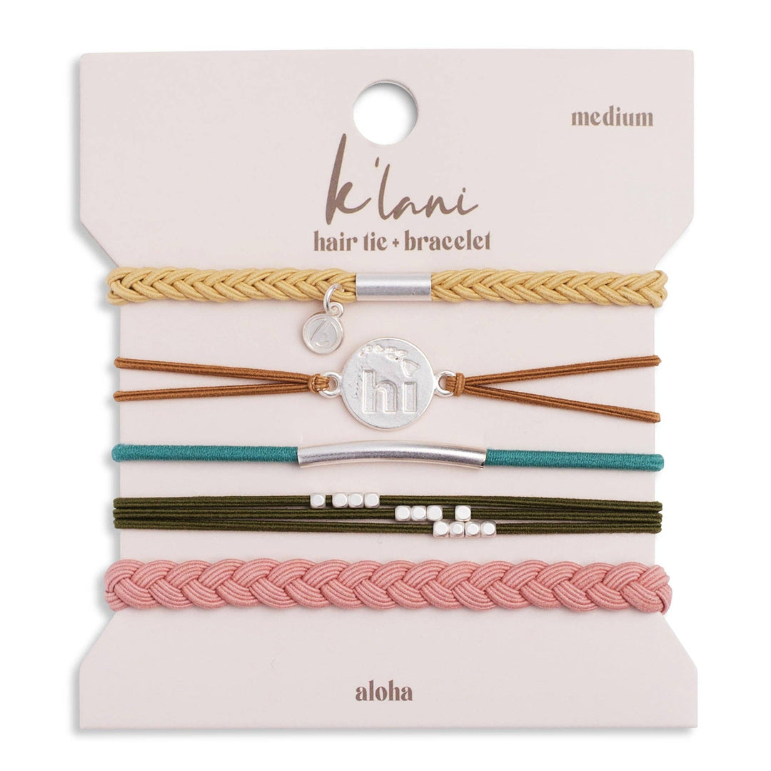 Hair Tie Bracelets-Aloha: Medium