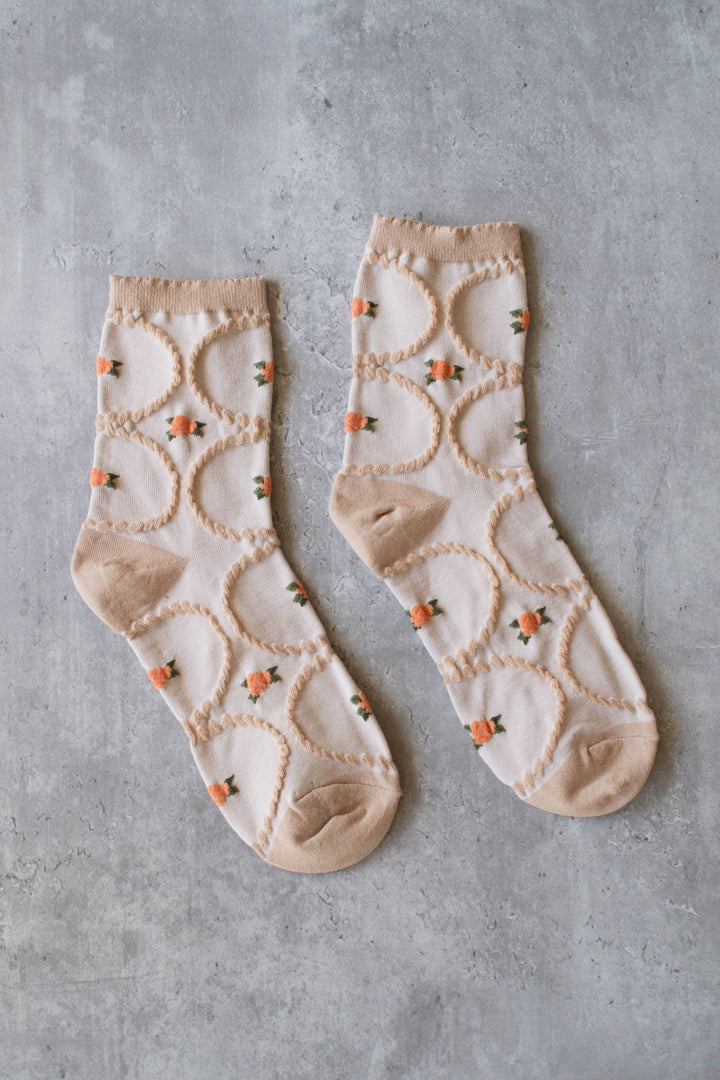 Women's Antique Floral Casual Socks