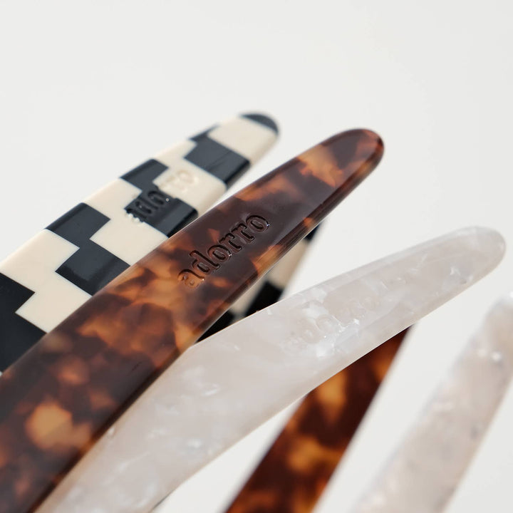 Core Acetate Skinny Headband | Checkered & Marbled