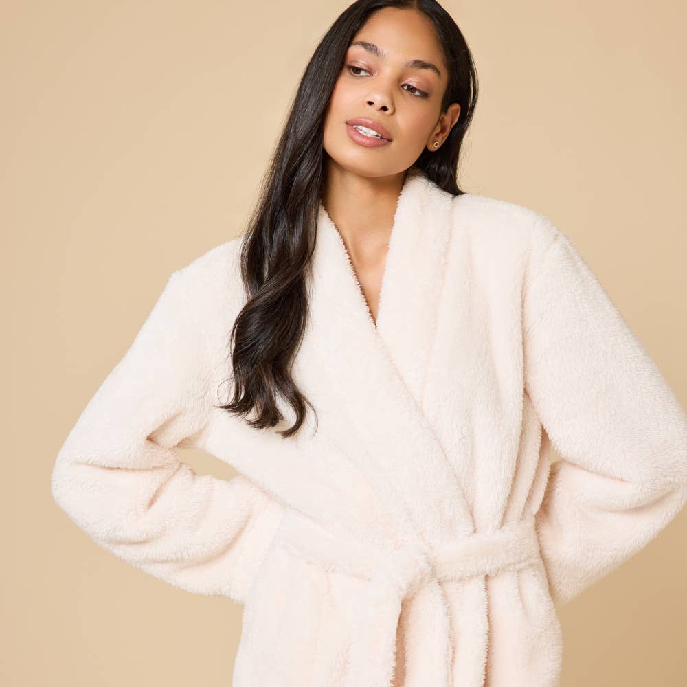 Women's Soft Plush Cozy Wrap Robe with Belt