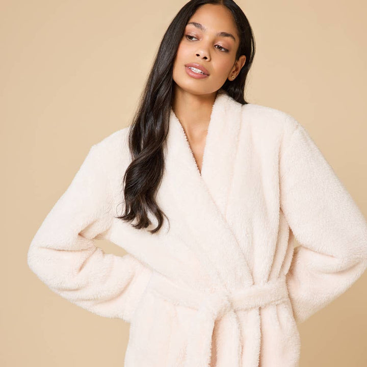 Women's Soft Plush Cozy Wrap Robe with Belt