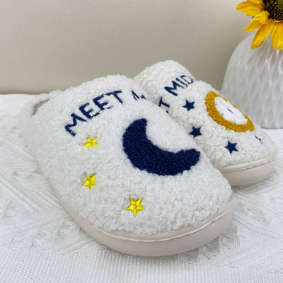 Meet Me At Midnight Cozy Fluffy Indoor Slippers
