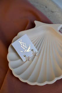 E1705 Gold Earrings-CZ Emerald Snake Studs