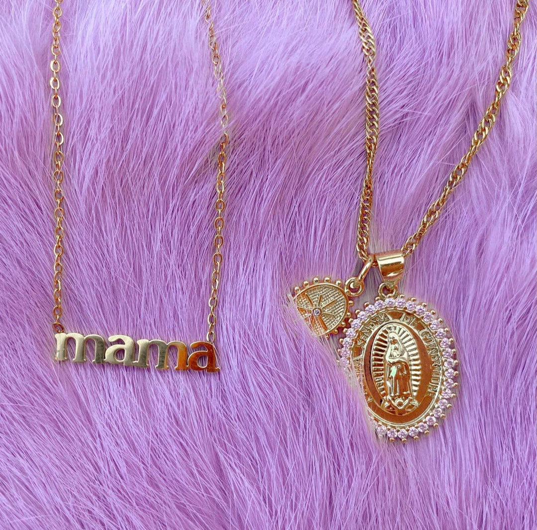 Necklace-Shine Double Charm Religious Pendant