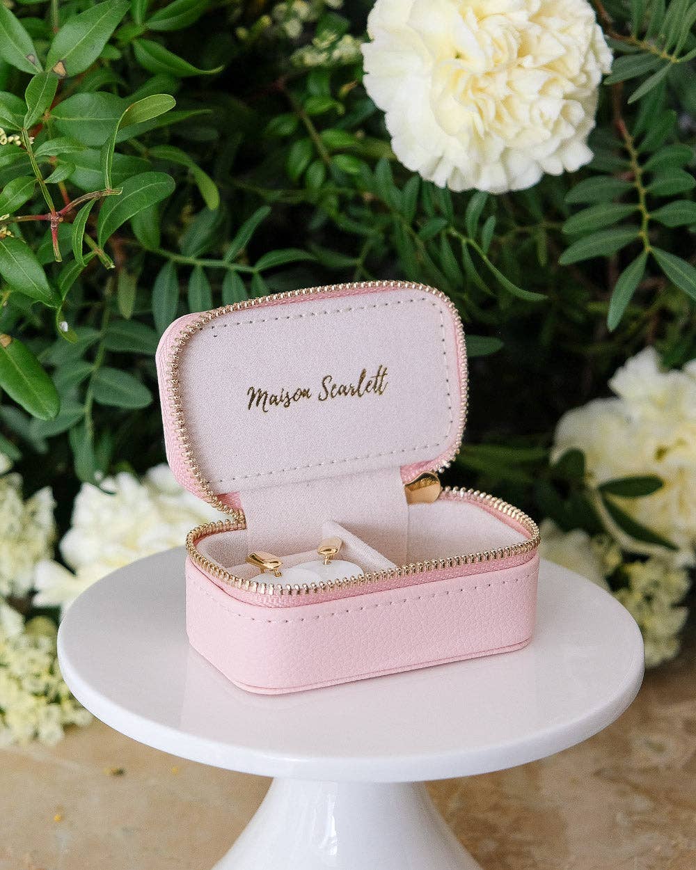 Marie-Leather Mini Travel Jewelry Box