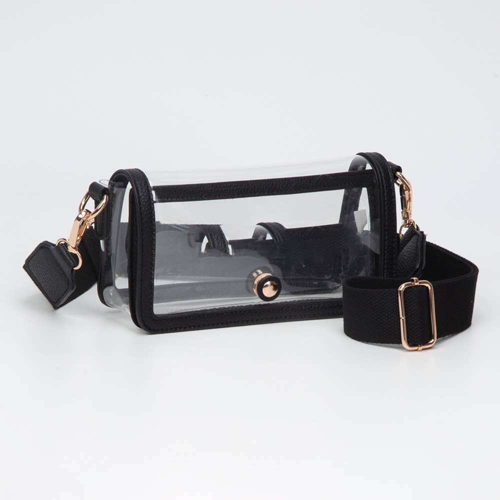 Flap Crossbody Bag-Transparent Rectangle