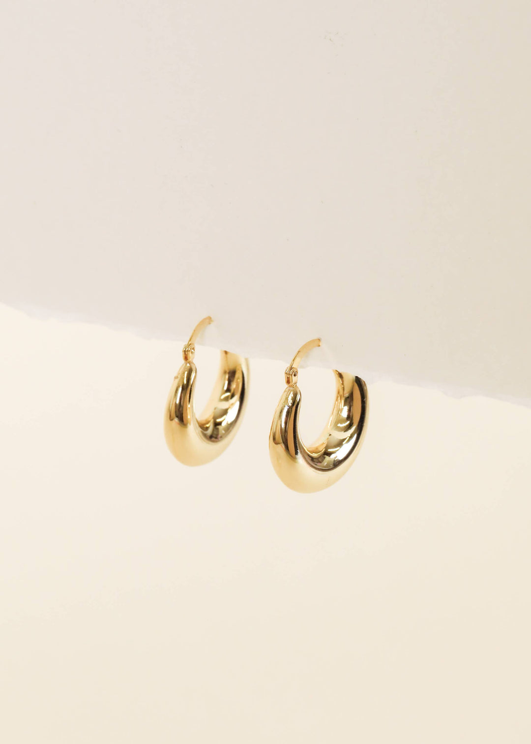 Earrings-Gold Wide Sculptural Hoop