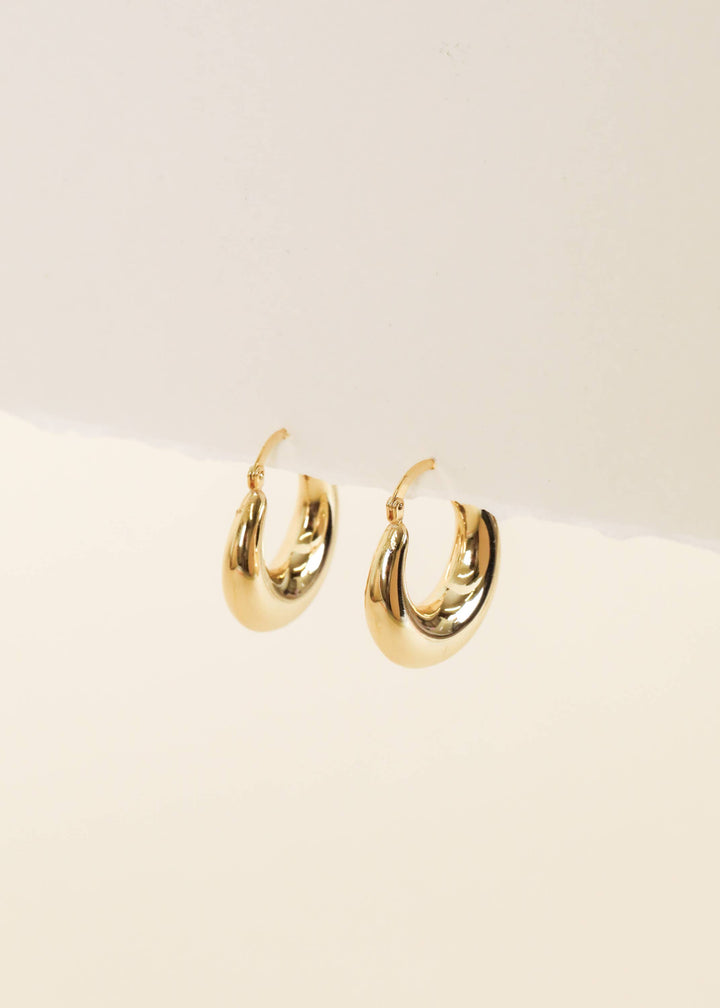 Earrings-Gold Wide Sculptural Hoop