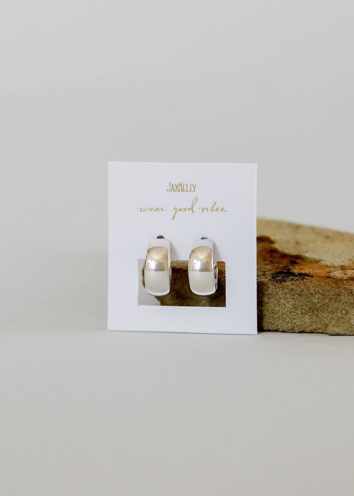 Earrings-Silver Hoop Wide