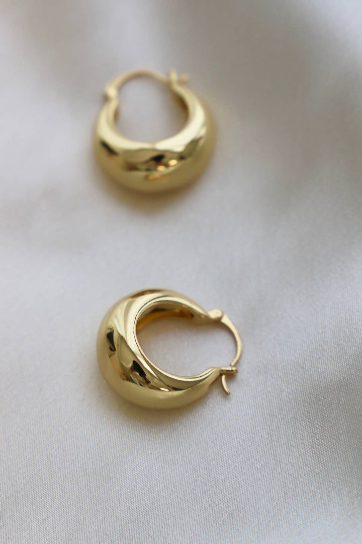 E1597G Gold Earrings-Coco Chunky Hoops-Gold
