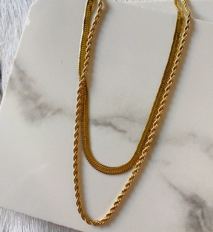 Necklace-Giada Two Piece Layered Chain