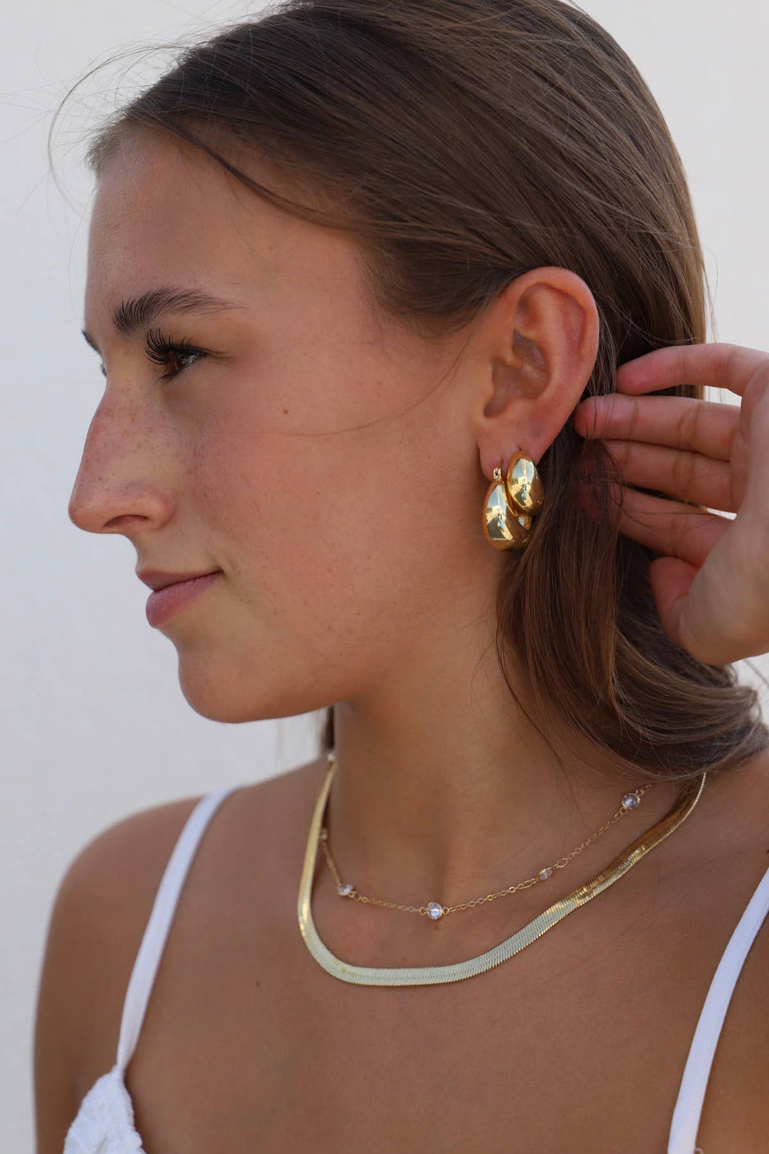E1597G Gold Earrings-Coco Chunky Hoops-Gold