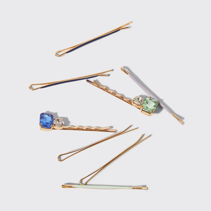 Bobby Pins 8pc Set-Cloud & Gem-Garden Bouquet