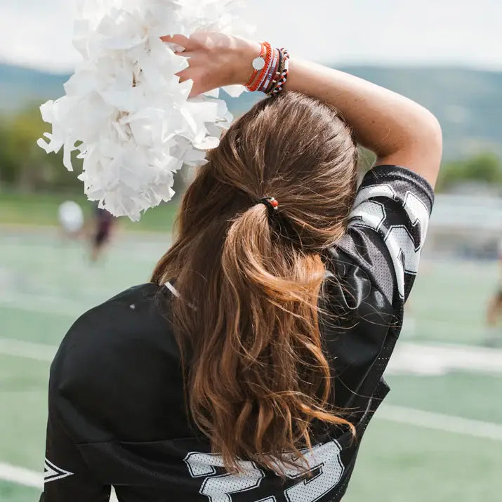 Hair Tie Bracelets-Game Day Red/White/Black
