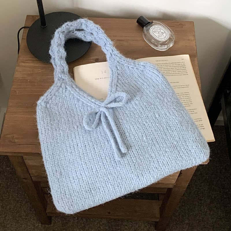Cute Bow Knot Knit Handbag Underarm Bag DP25H585