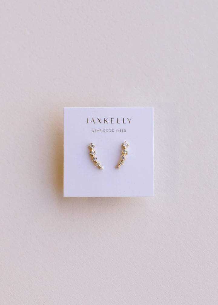 Earrings-White CZ Crawler