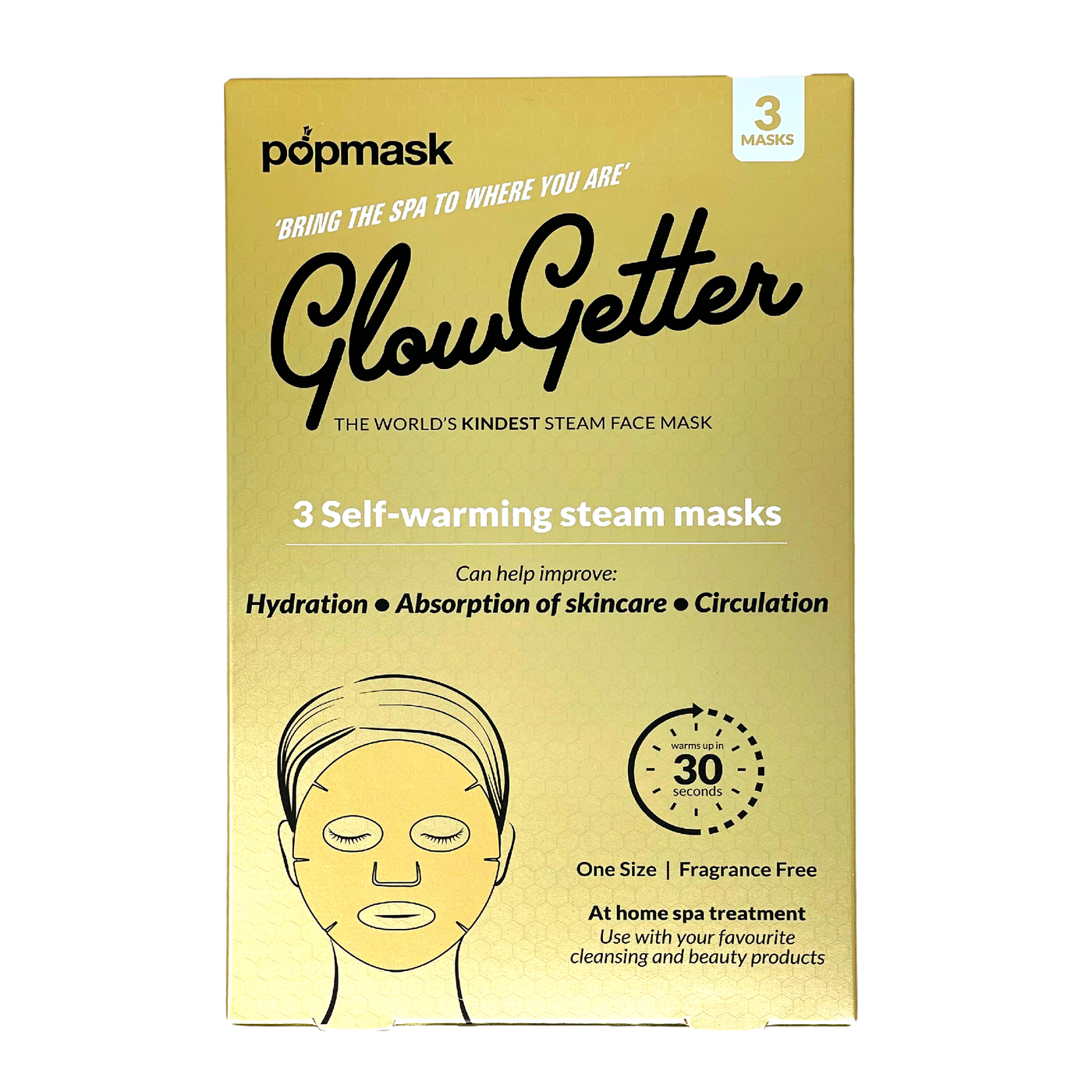 Glow Getter Self-Heating Steam Mask – 3 Pack