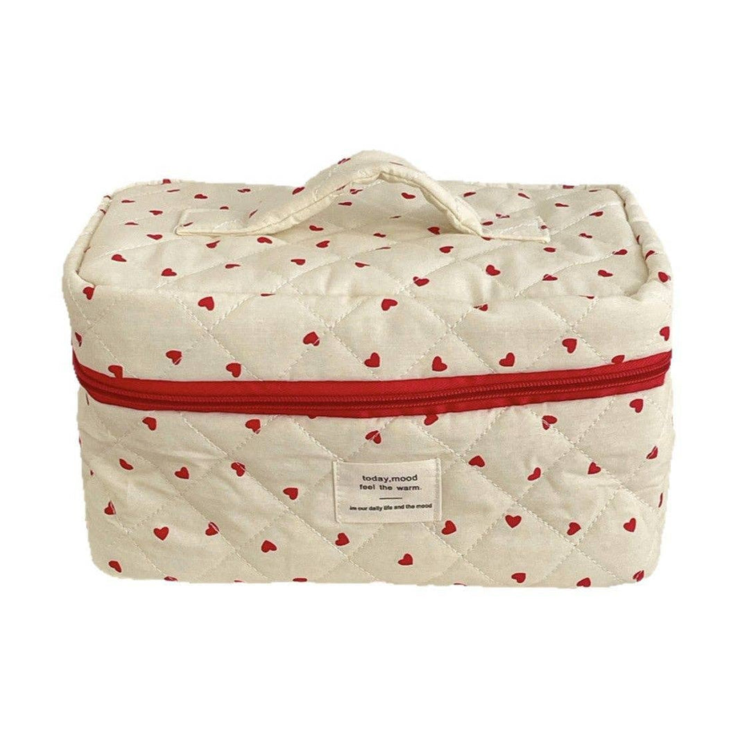 Red Heart Print Large Capacity Makeup Bag DP25E861