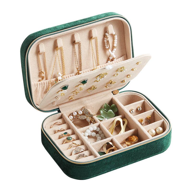 Two Tier Velvet Jewelry Case