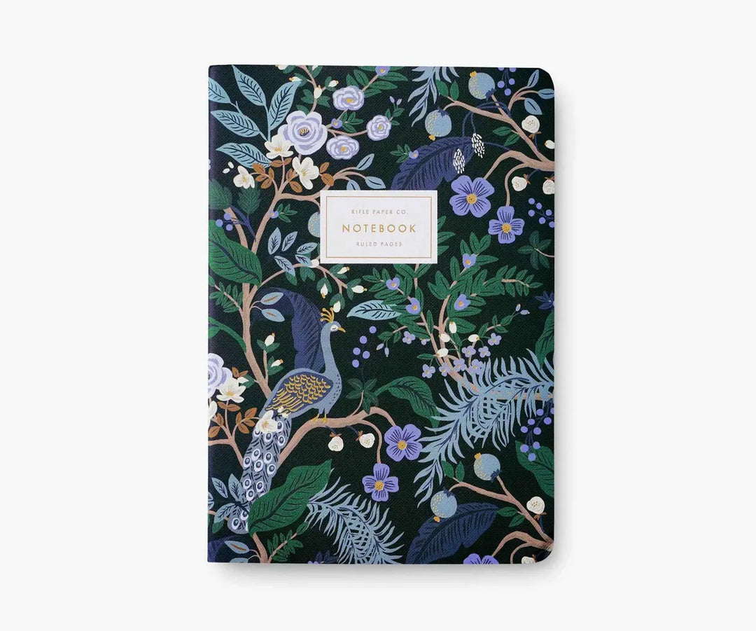 Set of 3 Notebooks- Peacock